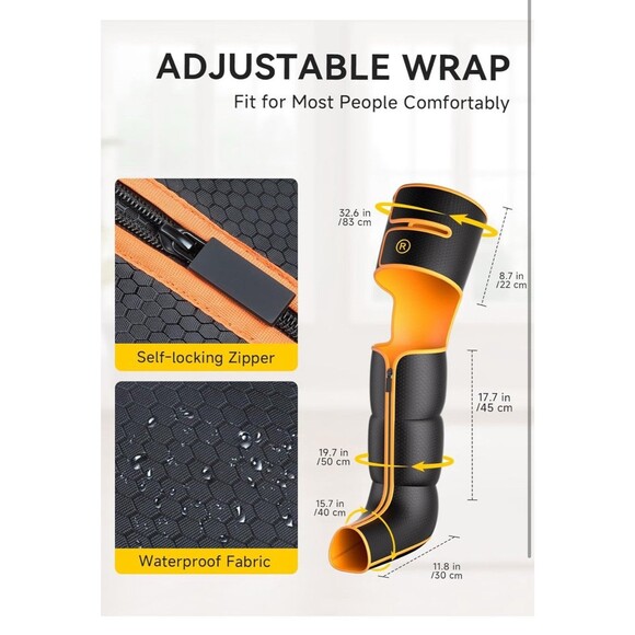 Leg Massger w Heat Compression Foot Calf Thigh Massage 3 Heat 6 Massage Settings - Picture 8 of 16